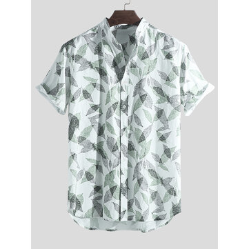 Piante&nbsp;tropicali&nbsp;da&nbsp;uomo&nbsp;stampate&nbsp;100% cotone Hawaiian Beach Camicia