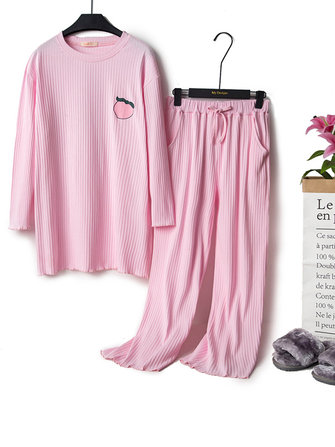 Conjunto de pijama casual con textura loungewear