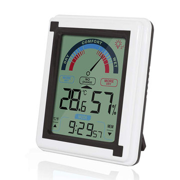 Hygrometer Indoor Outdoor Thermometer Temperature and Humidity Monitor with LCD Touches Screen