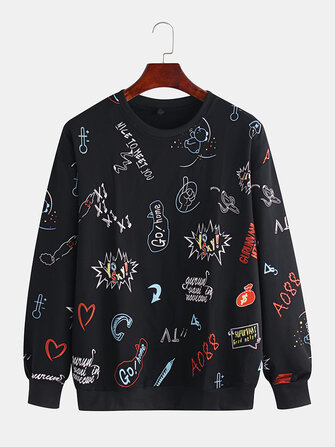 Mens Funny Cartoon Slogan Lovely Casual Swetshirts Sweaters