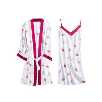 Querida espaguete cinta morango impresso sem encosto 2 peças