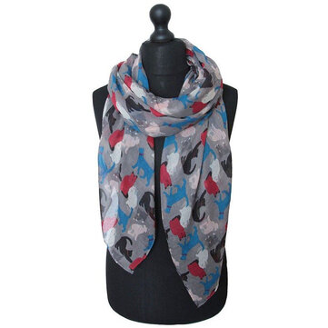Sciarpa con stampa gatto Elegante scialle Cat Modello