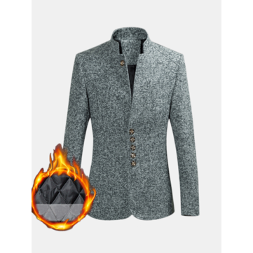 Męskie&nbsp;Plus&nbsp;Rozmiar&nbsp;zagęszczony&nbsp;ciepły&nbsp;stój kołnierz stylowy blazer Ja